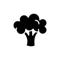 brocoli icône. Facile solide style. légume, usine, en bonne santé, naturel, BIO, régime, frais, nourriture concept. noir silhouette, glyphe symbole. vecteur illustration isolé sur blanc Contexte.