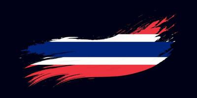 Thaïlande drapeau brosse accident vasculaire cérébral, nationale drapeau sur noir Contexte vecteur