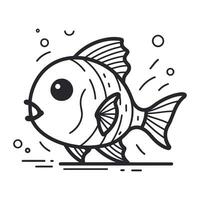 vecteur illustration de une mignonne dessin animé poisson. isolé sur blanc Contexte.