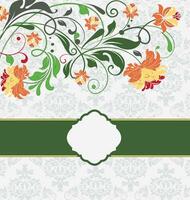carte d'invitation vintage avec un élégant dessin floral abstrait orné vecteur