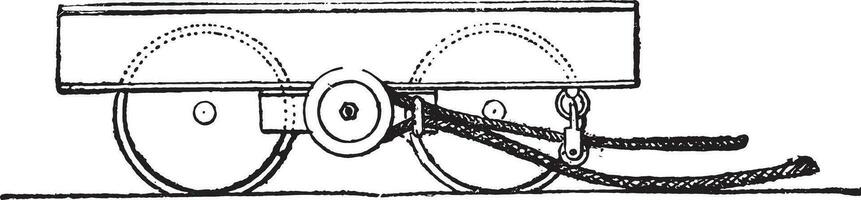 horizontal vis frein, ancien gravure. vecteur