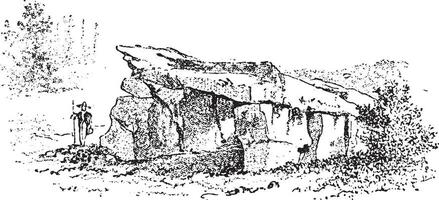 dolmen Breton de le de bonne heure fois de brillant calcul, ancien gravure. vecteur