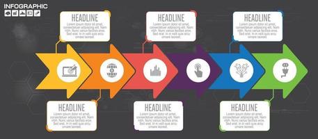 modèle de chronologie avec des flèches, un organigramme, un flux de travail ou un processus vecteur