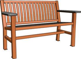 Banc marron, illustration, vecteur sur fond blanc.