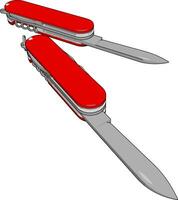petit couteau rouge, illustration, vecteur sur fond blanc.