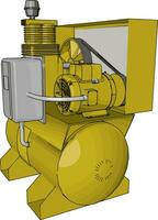 panneau de machine jaune, illustration, vecteur sur fond blanc.