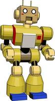 jouet robot jaune, illustration, vecteur sur fond blanc.