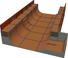 grand skatepark, illustration, vecteur sur fond blanc.