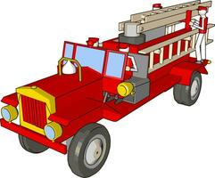 camions de pompiers rouges, illustration, vecteur sur fond blanc.