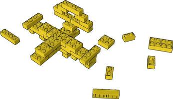 une Jaune coloré bloquer jouet vecteur ou Couleur illustration