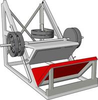3d vecteur illustration de une métal Gym dispositif pour levage poids sur blanc Contexte
