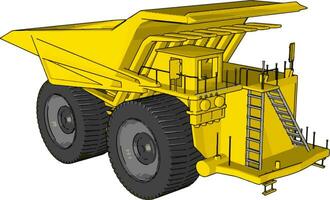 vecteur illustration de un Jaune tombereau un camion blanc Contexte