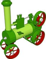 3d vecteur illustration de vert vapeur moteur machine sur blanc Contexte