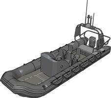 3d vecteur illustration sur blanc Contexte de une militaire gonflable bateau