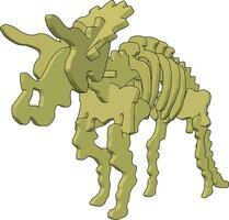 Squelette de dinosaure 3d, illustration, vecteur sur fond blanc.