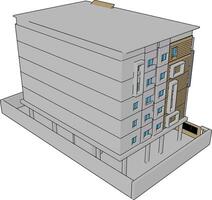 immeuble résidentiel blanc, illustration, vecteur sur fond blanc.