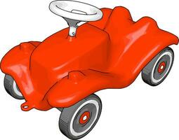 voiture pour enfants rouge, illustration, vecteur sur fond blanc.