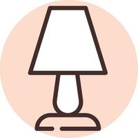 lampe de table lumineuse, icône, vecteur sur fond blanc.