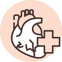 aide cardiaque médicale, icône, vecteur sur fond blanc.