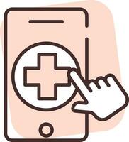 application mobile médicale, icône, vecteur sur fond blanc.