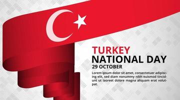 fond de fête nationale de la Turquie heureuse avec un long drapeau ondulant vecteur