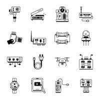 moderne collection de multimédia Composants ligne Icônes vecteur