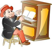 homme en jouant le piano, illustration vecteur