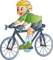 garçon équitation une vélo, illustration vecteur