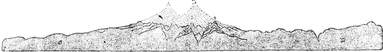géologique section de le département de cantal, de Nord à au sud-est, pour une longueur de 35 ligues, ancien gravure. vecteur