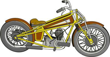 marron et Jaune ancien hachoir moto vecteur illustration sur blanc Contexte