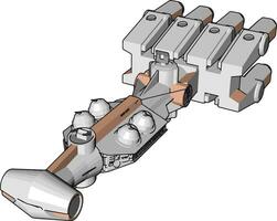 blanc et beige fantaisie vaisseaux spatiaux vecteur illustration sur blanc Contexte