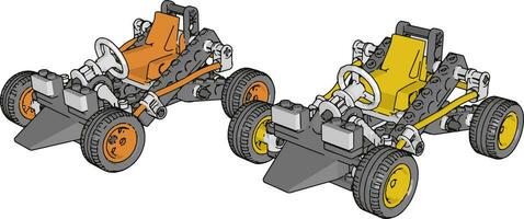 voiture orange et jaune, illustration, vecteur sur fond blanc.