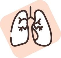 poumons d'organes humains, icône, vecteur sur fond blanc.