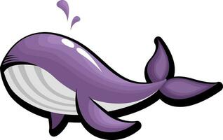 violet baleine tatouage , illustration, vecteur sur une blanc Contexte.