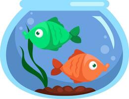 des poissons dans aquarium, illustration, vecteur sur une blanc Contexte.