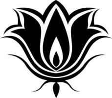 noir lotus fleur tatouage, tatouage illustration, vecteur sur une blanc Contexte.