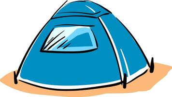 bleu camping tente vecteur illustration