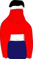 fille dans une rouge tricots vecteur illustration
