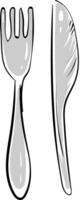 fourchette et couteau, vecteur ou Couleur illustration.