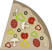 Pizza tranche, vecteur ou Couleur illustration.