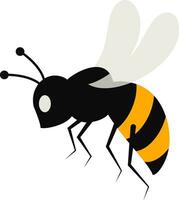 dessin animé abeille ensemble sur isolé blanc Contexte vu de le côté vecteur ou Couleur illustration