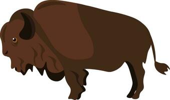 clipart de une marron bison vecteur ou Couleur illustration