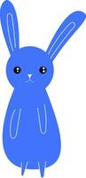 dessin de une de couleur bleue lapin vecteur ou Couleur illustration