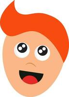 dessin animé visage de une garçon avec Orange cheveux vecteur ou Couleur illustration