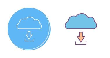 téléchargement unique à partir de l'icône de vecteur de nuage