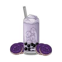 taro boisson avec taro violet sucré Patate illustration vecteur