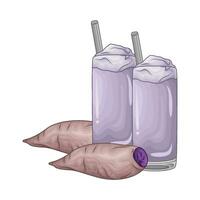 taro boisson avec taro violet sucré Patate illustration vecteur