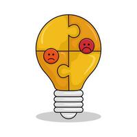 retour d'information emoji dans lampe ampoule illustration vecteur