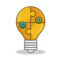 retour d'information emoji dans lampe ampoule illustration vecteur