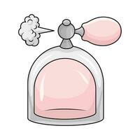 parfum bouteille vaporisateur avec fumée illustration vecteur